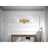 Brushed Gold Two Globe Bath Light