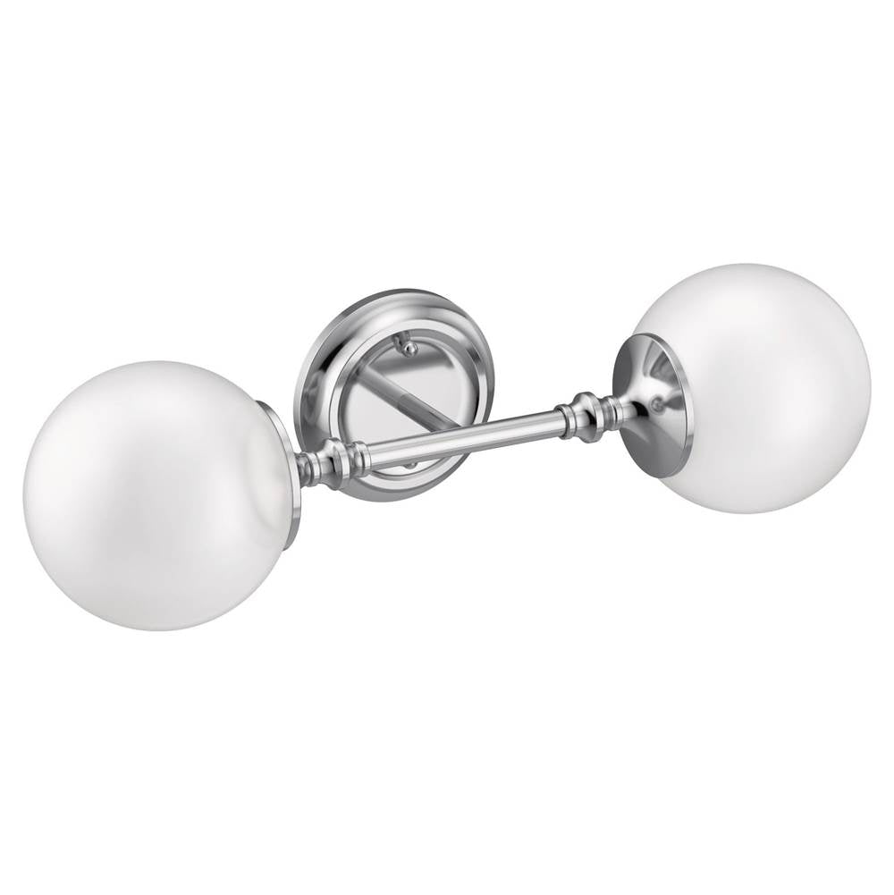 Brushed Gold Two Globe Bath Light