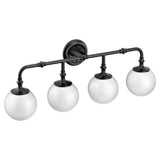 Brushed Gold Four Globe Bath Light