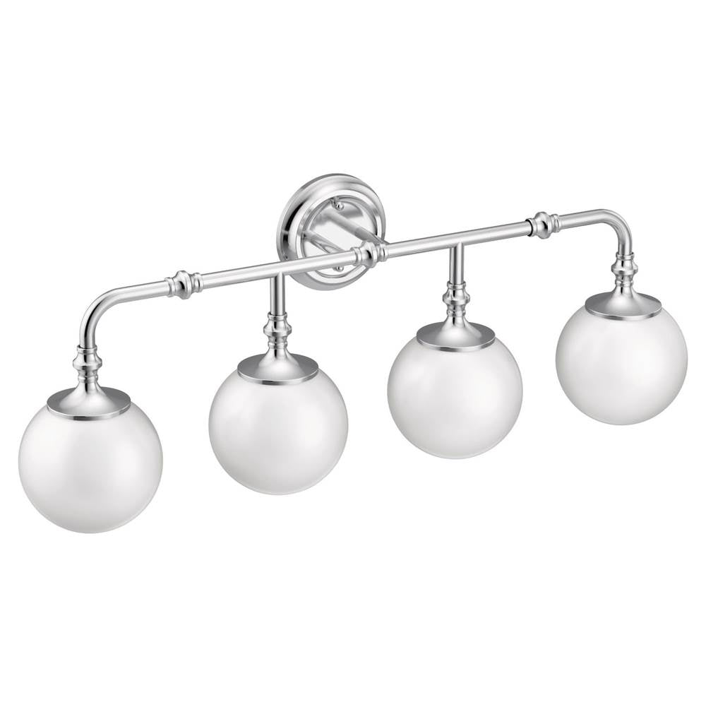 Brushed Gold Four Globe Bath Light