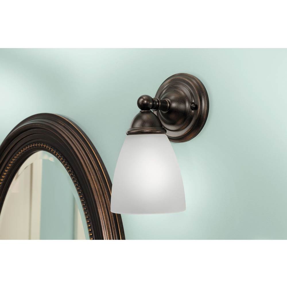 Brushed Nickel One Globe Bath Light