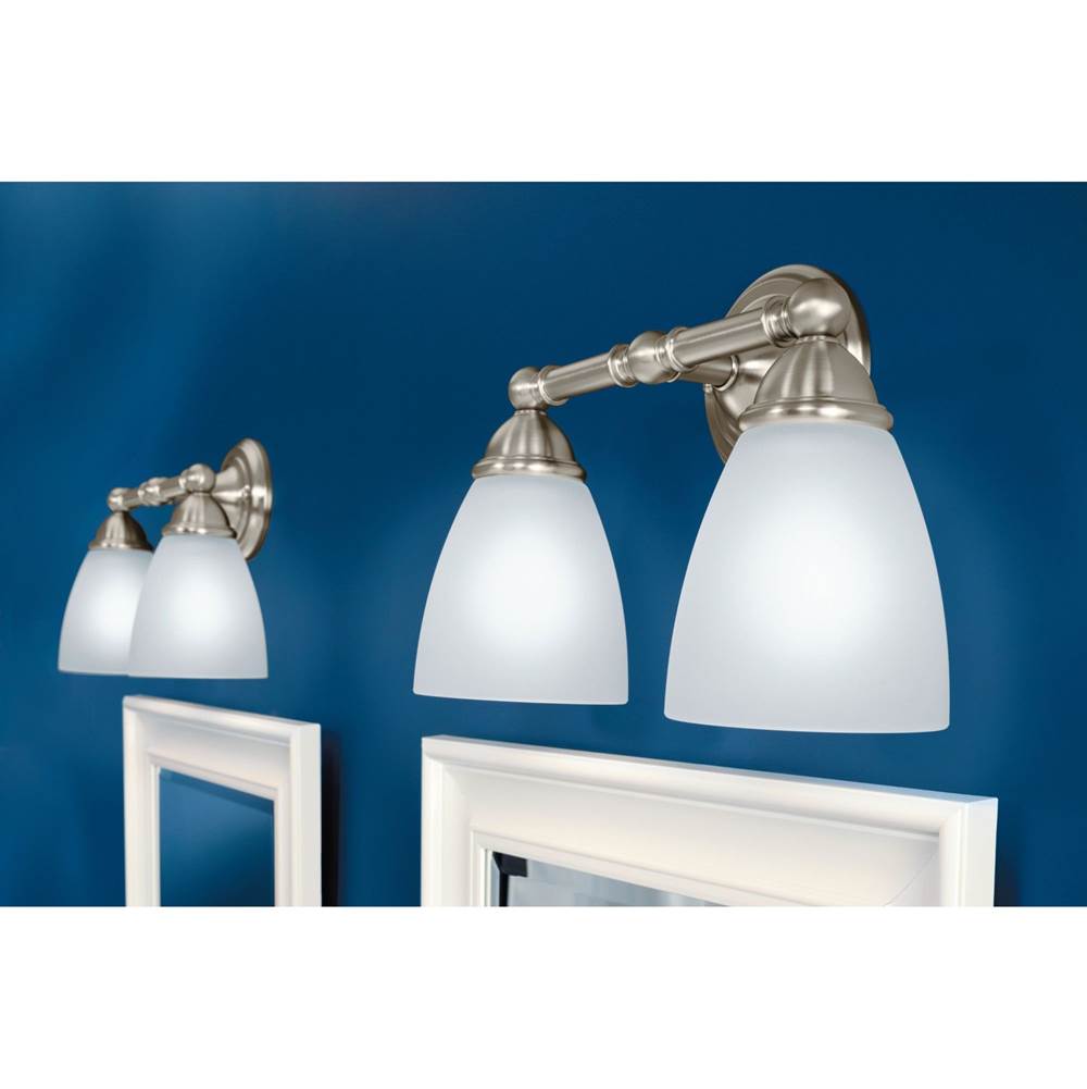 Brushed Nickel Two Globe Bath Light