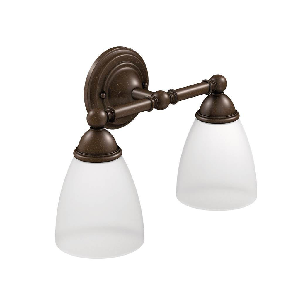 Brushed Nickel Two Globe Bath Light