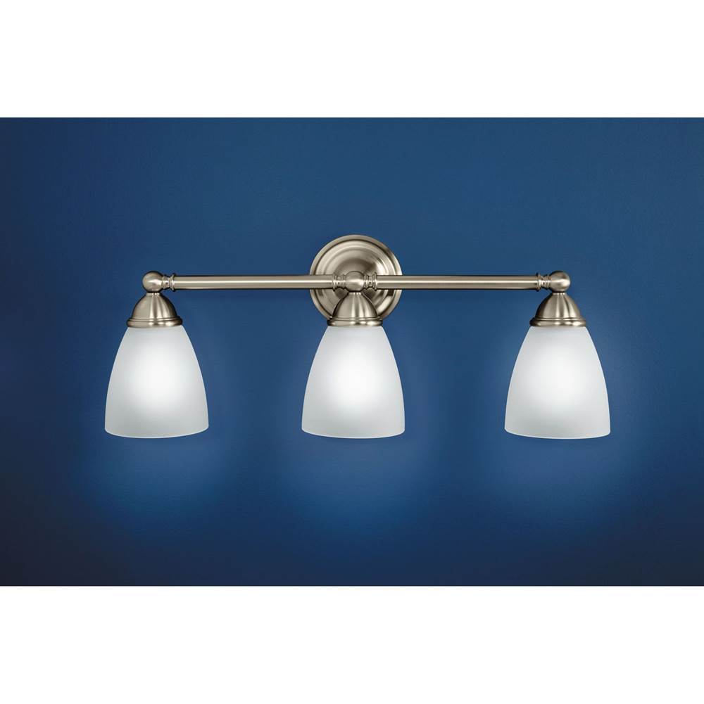 Brushed Nickel Three Globe Bath Light