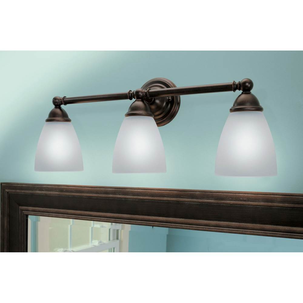 Brushed Nickel Three Globe Bath Light