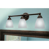 Brushed Nickel Three Globe Bath Light