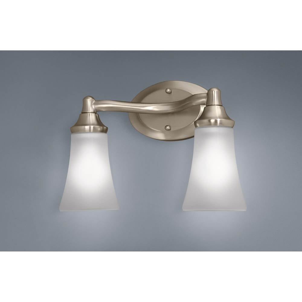 Brushed Nickel Two Globe Bath Light