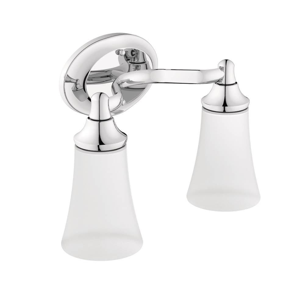 Brushed Nickel Two Globe Bath Light