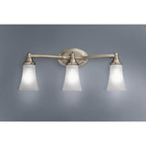 Brushed Nickel Three Globe Bath Light