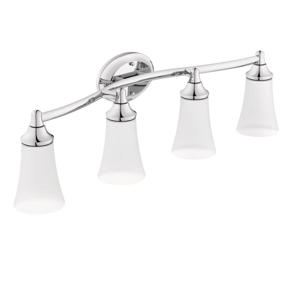 Brushed Nickel Four Globe Bath Light