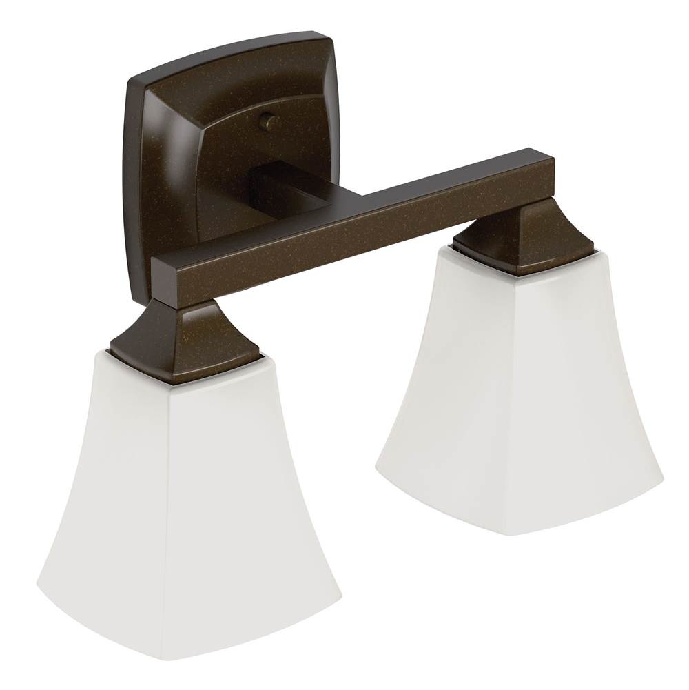 Brushed Gold Two Globe Bath Light