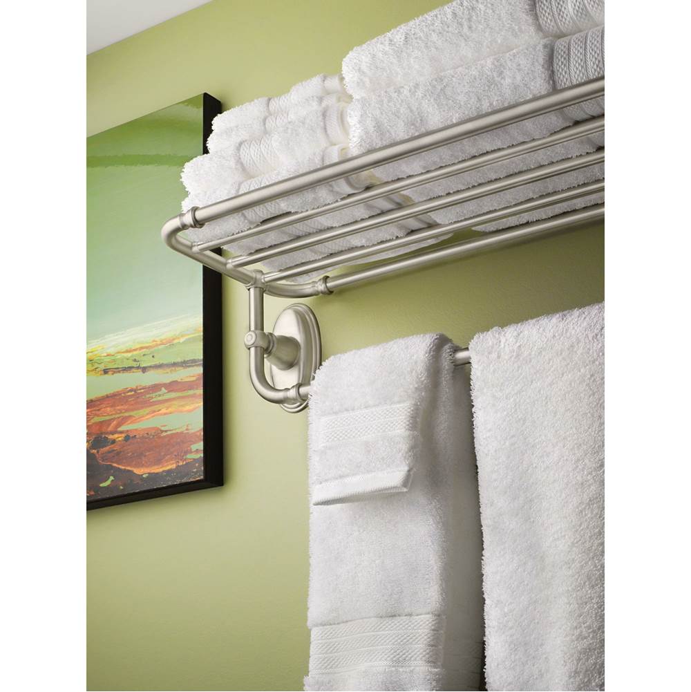 Brushed Nickel Towel Shelf