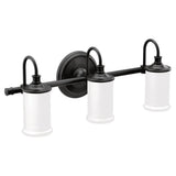 Matte Black Three Globe Bath Light