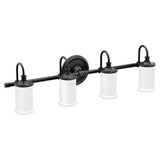 Matte Black Four Globe Bath Light