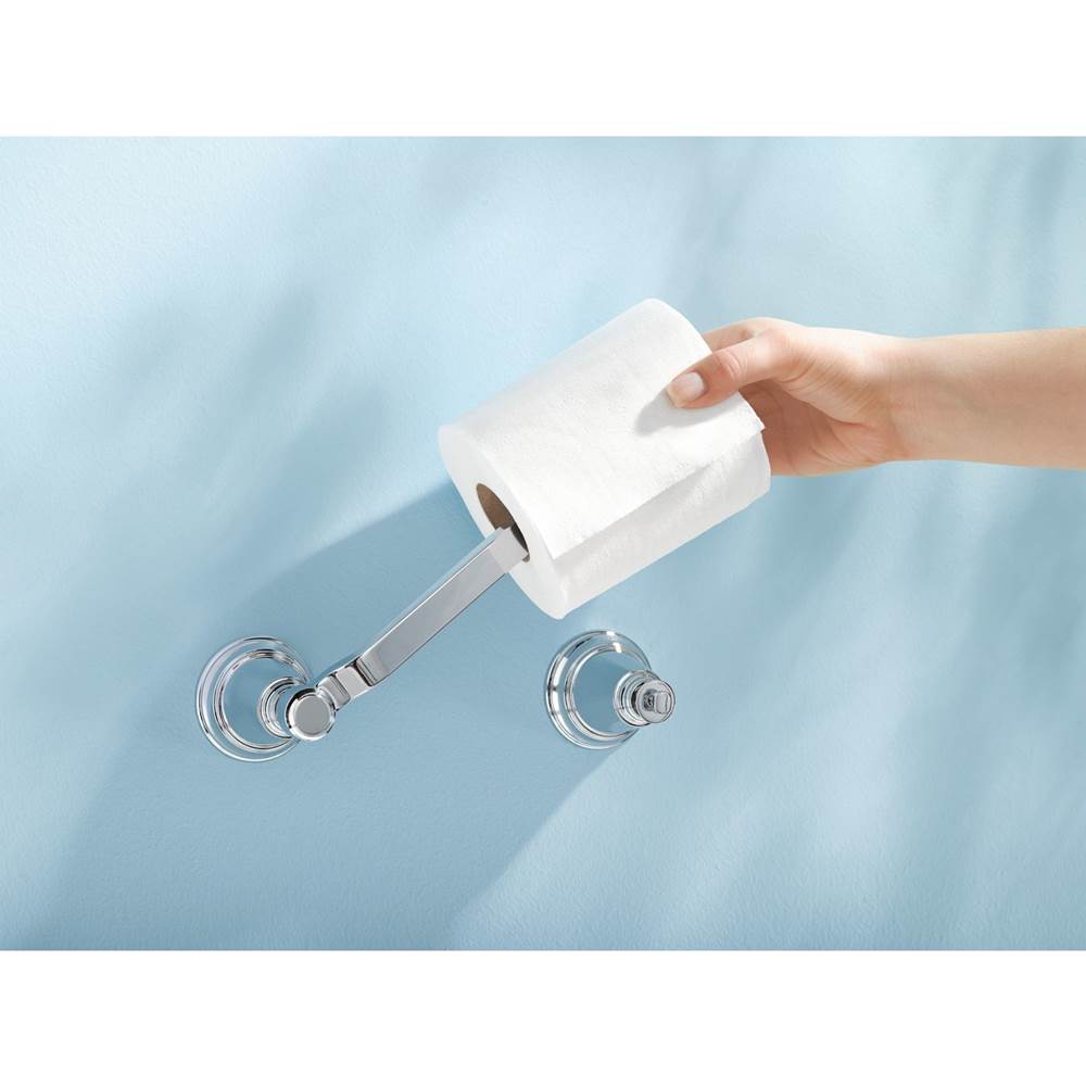 Rothbury Pivoting Double Post Toilet Paper Holder in Chrome