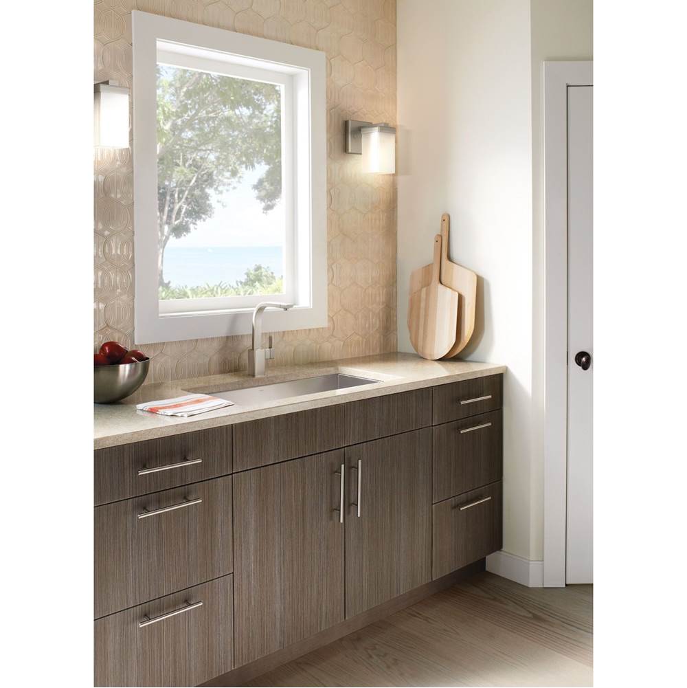 Brushed Nickel One Globe Bath Light