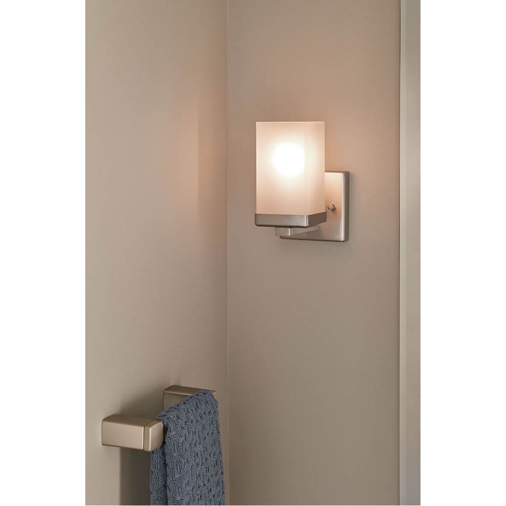 Brushed Nickel One Globe Bath Light
