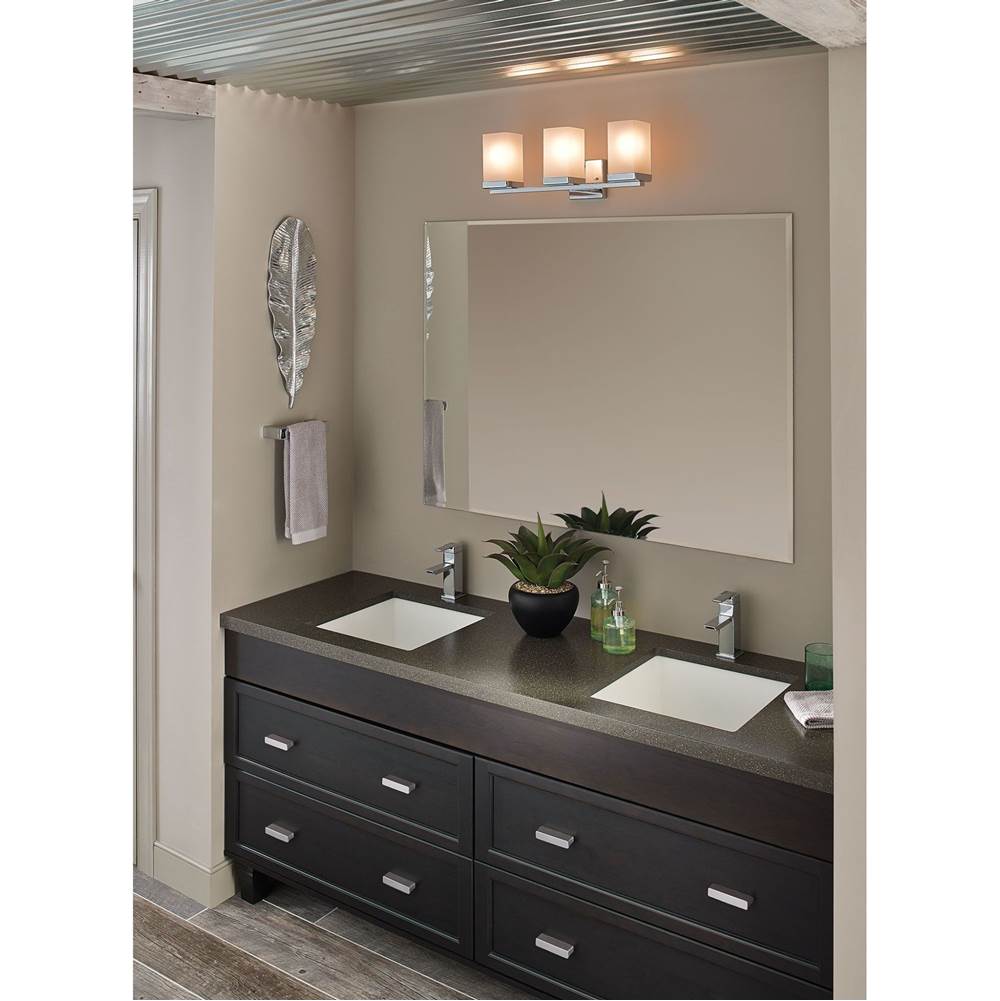 Brushed Nickel Three Globe Bath Light