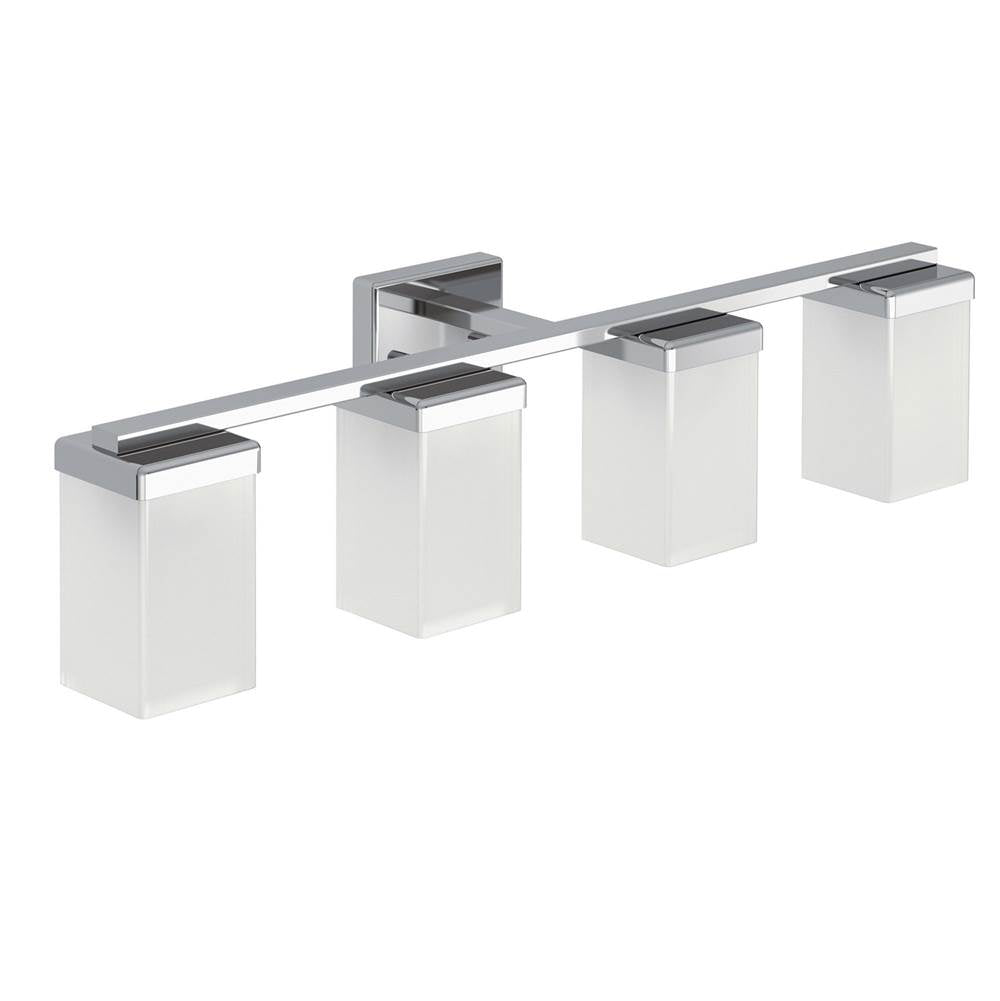 Brushed Nickel Four Globe Bath Light