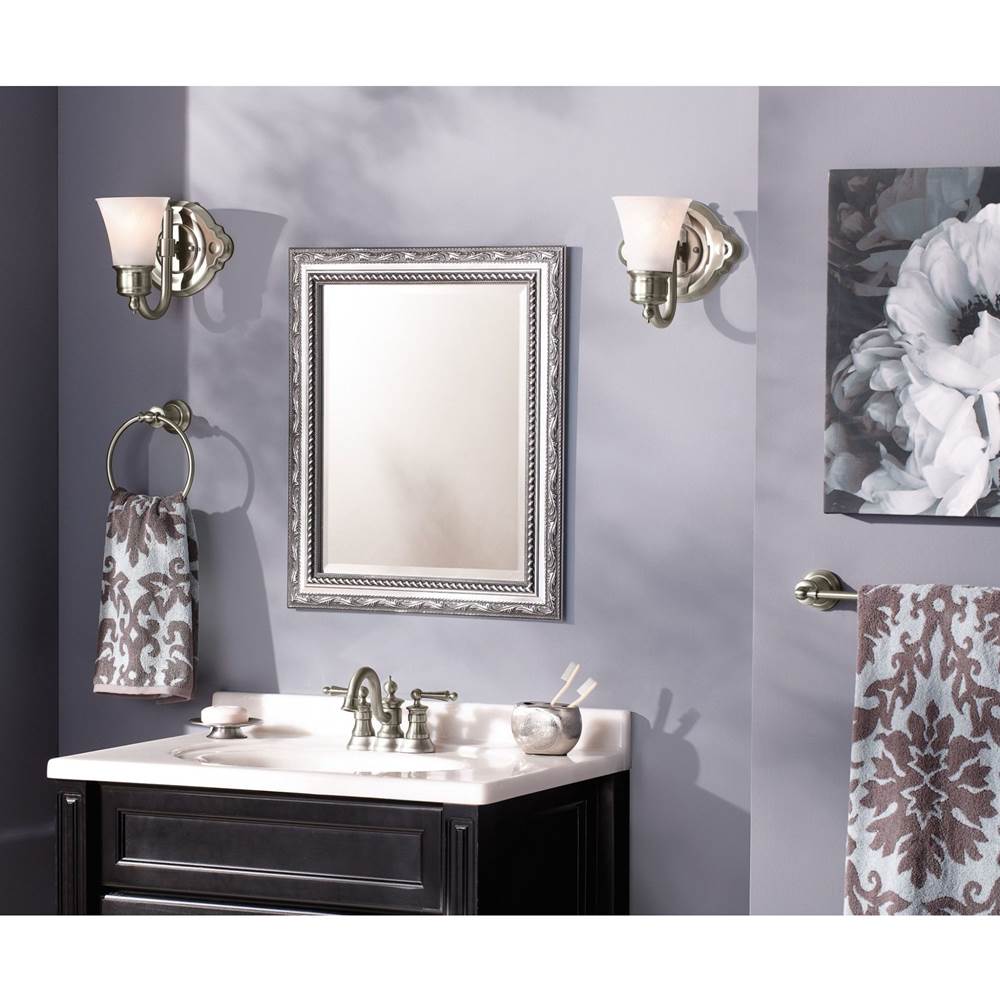 Waterhill 1-Light Dual-Mount Bath Bathroom Vanity Fixture with Frosted Glass, Brushed Nickel