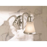 Waterhill 2-Light Dual-Mount Bath Bathroom Vanity Fixture with Frosted Glass, Brushed Nickel