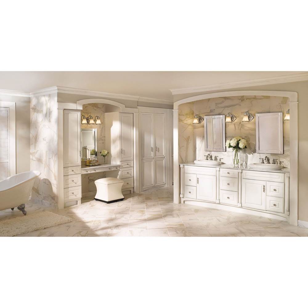 Waterhill 2-Light Dual-Mount Bath Bathroom Vanity Fixture with Frosted Glass, Brushed Nickel