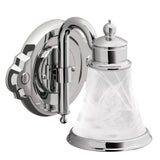 Waterhill 1-Light Dual-Mount Bath Bathroom Vanity Fixture with Frosted Glass, Brushed Nickel