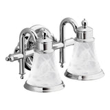 Waterhill 2-Light Dual-Mount Bath Bathroom Vanity Fixture with Frosted Glass, Brushed Nickel
