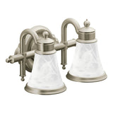Waterhill 2-Light Dual-Mount Bath Bathroom Vanity Fixture with Frosted Glass, Brushed Nickel