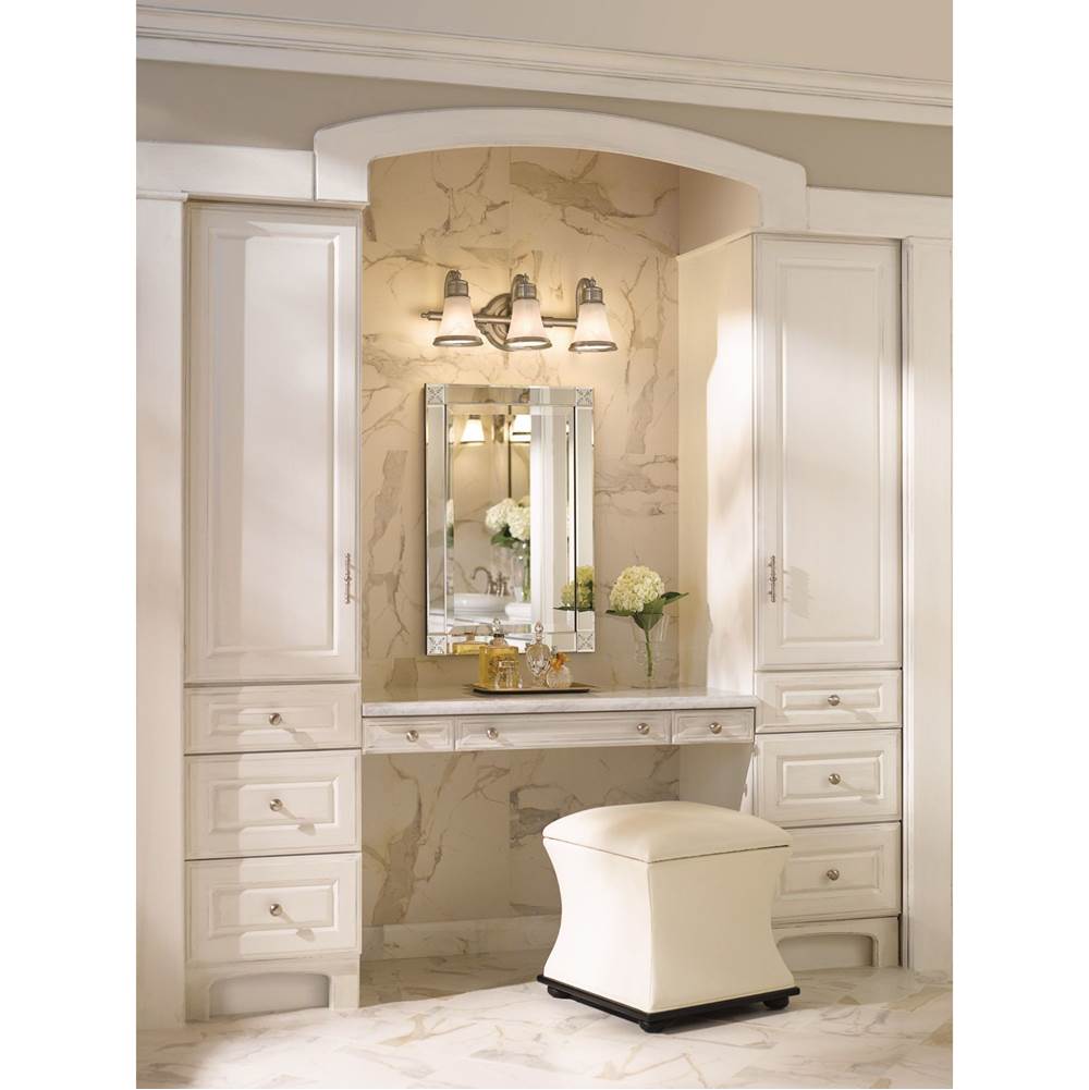 Waterhill 4-Light Dual-Mount Bath Bathroom Vanity Fixture with Frosted Glass, Brushed Nickel