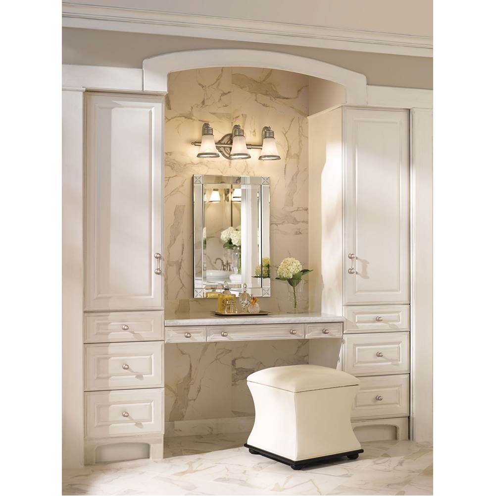Waterhill 2-Light Dual-Mount Bath Bathroom Vanity Fixture with Frosted Glass, Brushed Nickel