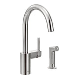 Moen - Align One-Handle High-Arc Modern Kitchen Faucet with Side Spray, Chrome - Chrome