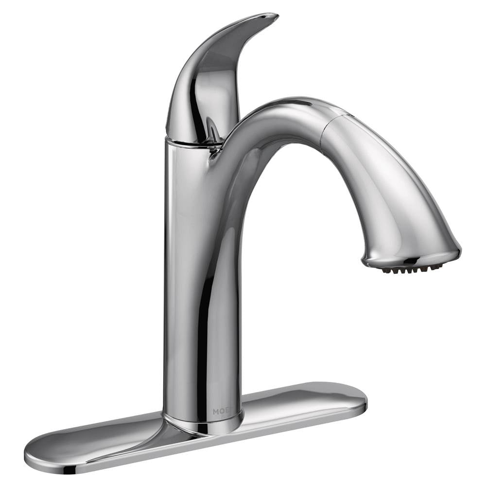 Moen - Camerist One-Handle Pullout Kitchen Faucet Featuring Power Clean and Reflex, Chrome - Chrome