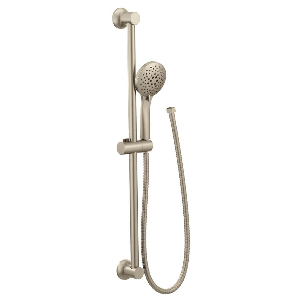 Moen - Eco-Performance 5-Function Handheld Shower with 30-Inch Slide Bar and 69-Inch Hose, Brushed Nickel - Brushed Nickel