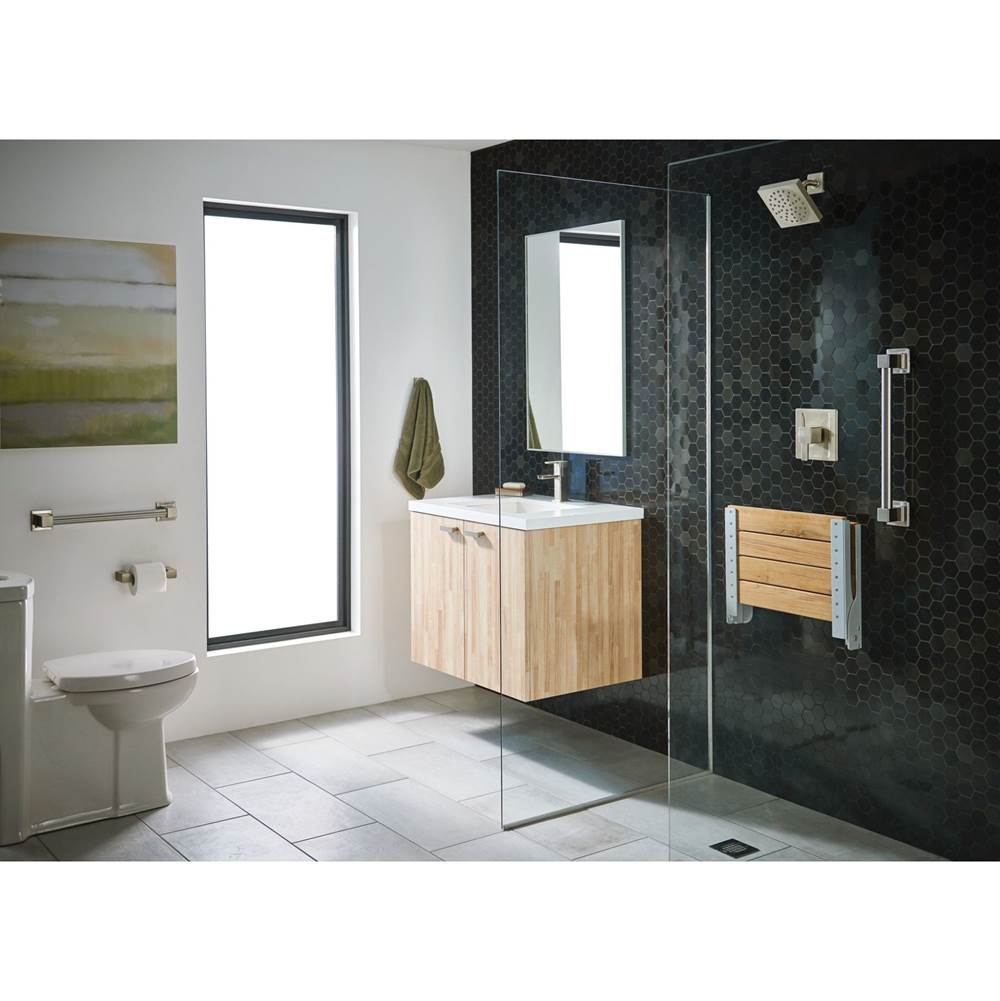 Brushed Nickel 12'' Designer Grab Bar