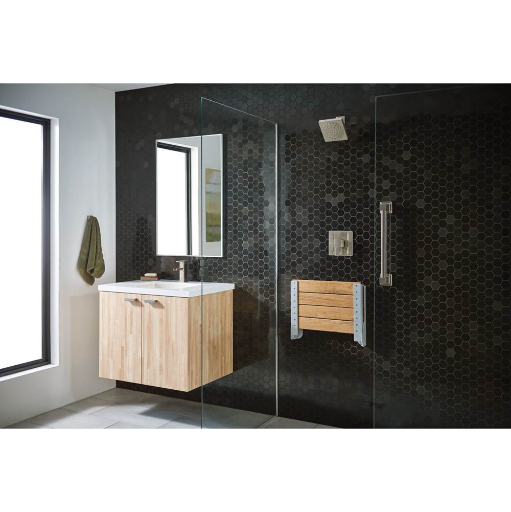 Brushed Nickel 12'' Designer Grab Bar