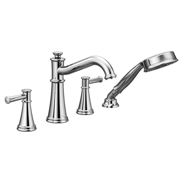 Moen - Belfield 2-Handle Deck-Mount Roman Tub Faucet with Handshower in Chrome (Valve Sold Separately) - Chrome