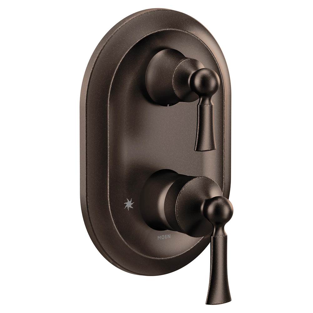Moen - Wynford M-CORE 3-Series 2-Handle Shower Trim with Integrated Transfer Valve in Oil Rubbed Bronze (Valve Sold Separately) - Oil Rubbed Bronze