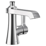 Moen - Flara One-Handle Single Hole Bathroom Faucet with Drain Assembly, Chrome - Chrome