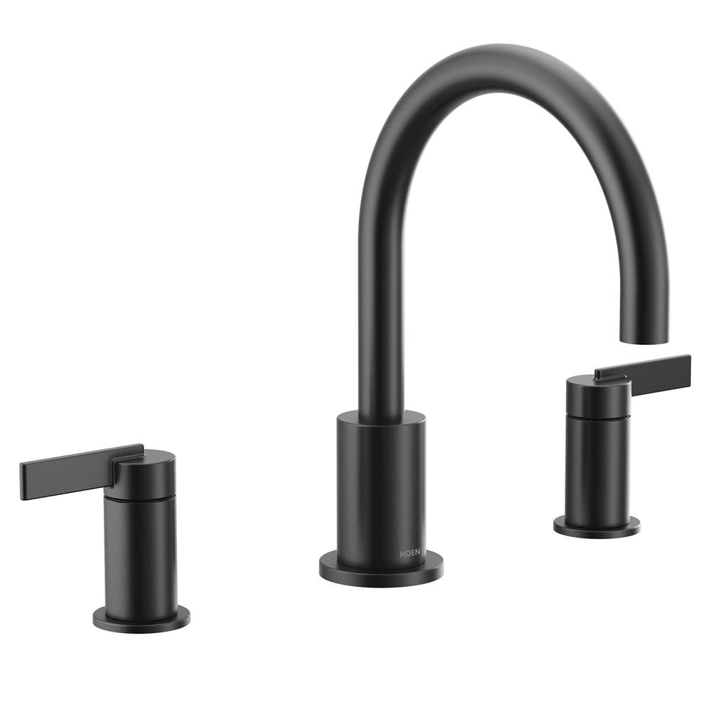 Moen - Cia 2-Handle High-Arc Deck Mount Roman Tub Faucet Trim Kit in Matte Black (Valve Sold Separately) - Matte Black