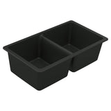Moen - 33-Inch Wide x 9.5-Inch Deep Undermount Granite Double Bowl Kitchen Sink, Black - Black