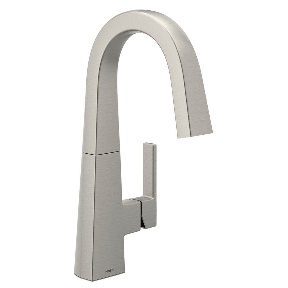 Moen - Nio One-Handle Bar Faucet, Includes Secondary Finish Handle Option, Spot Resist Stainless - Spot Resist Stainless