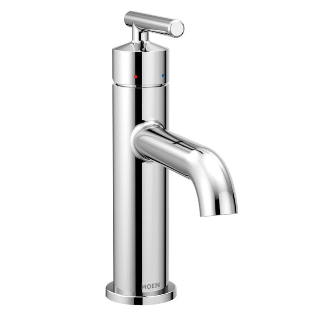 Moen - Gibson One-Handle Single Hole Modern Bathroom Sink Faucet with Optional Deckplate, Chrome - Chrome