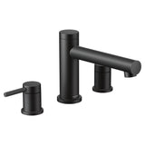 Moen - Align 2-Handle Deck Mount Roman Tub Faucet Trim Kit in Matte Black (Valve Sold Separately) - Matte Black