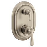Moen - Traditional M-CORE 3-Series 2-Handle Shower Trim with Integrated Transfer Valve in Brushed Nickel (Valve Sold Separately) - Brushed Nickel