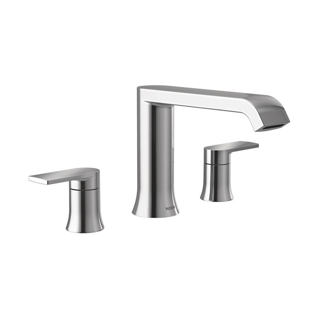 Moen - Genta LX 2-Handle Deck-Mount High Arc Roman Tub Faucet Trim Kit in Chrome (Valve Sold Separately) - Chrome