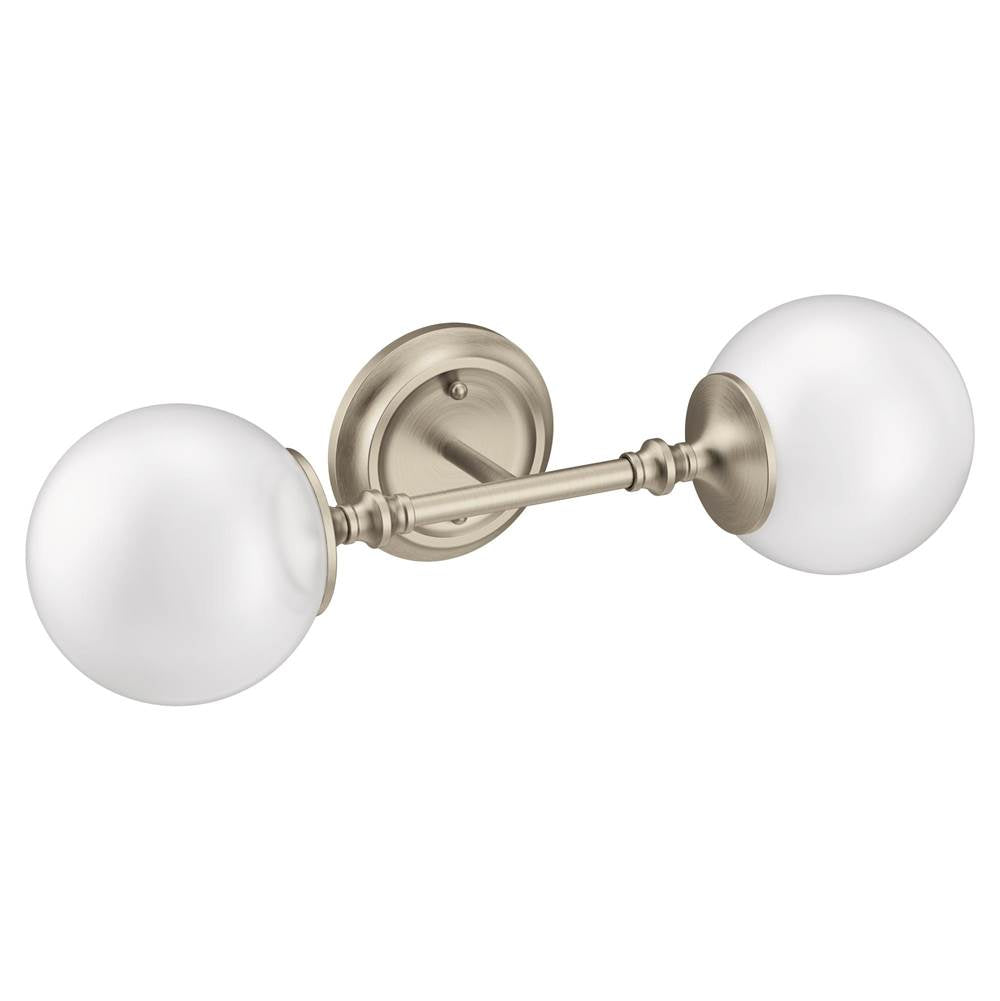 Moen - Brushed Nickel Two Globe Bath Light - Brushed Nickel