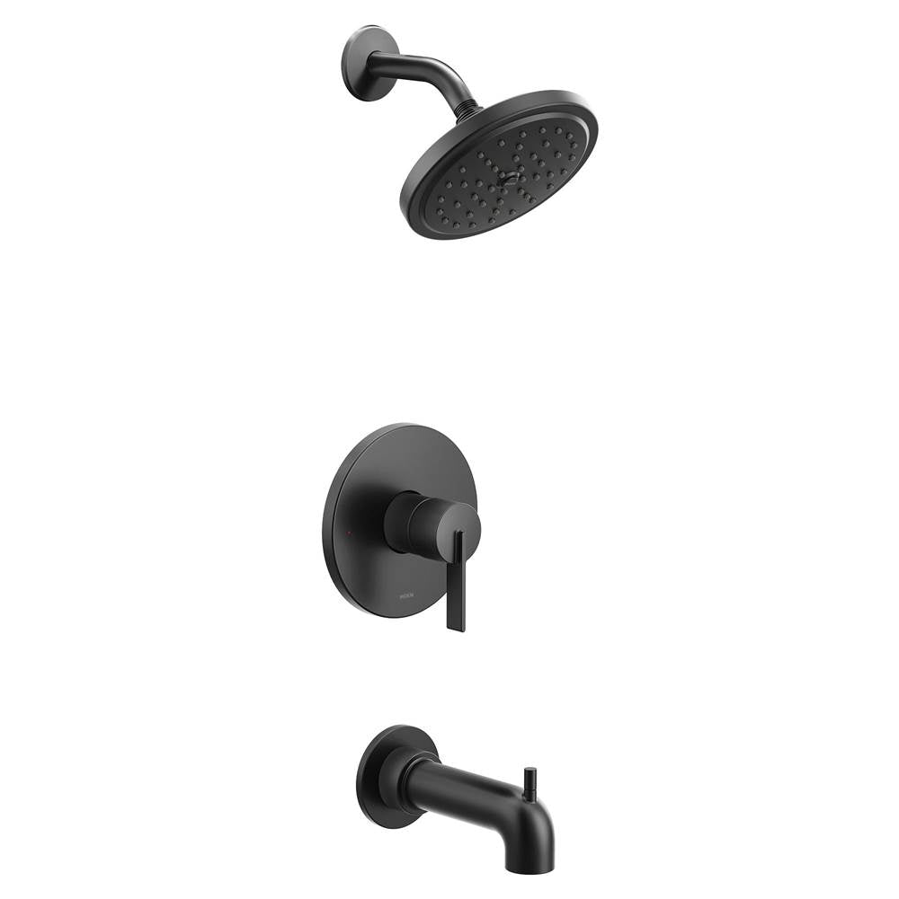 Moen - Cia M-CORE 2-Series Eco Performance 1-Handle Tub and Shower Trim Kit in Matte Black (Valve Sold Separately) - Matte Black