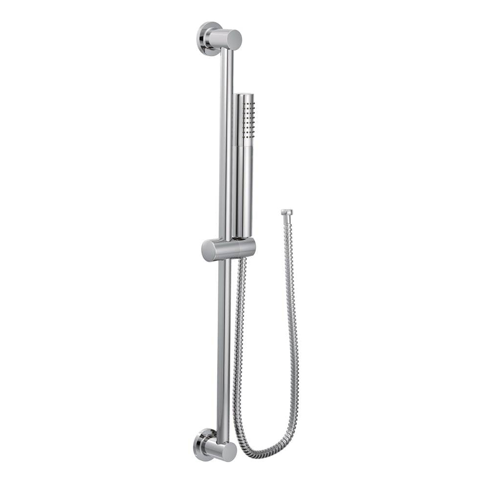 Moen - Modern Eco-Performance Handshower Handheld Shower with 30-Inch Slide Bar and 69-Inch Metal Hose, Chrome - Chrome
