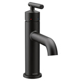 Moen - Gibson One-Handle Single Hole Modern Bathroom Sink Faucet with Optional Deckplate, Matte Black - Matte Black